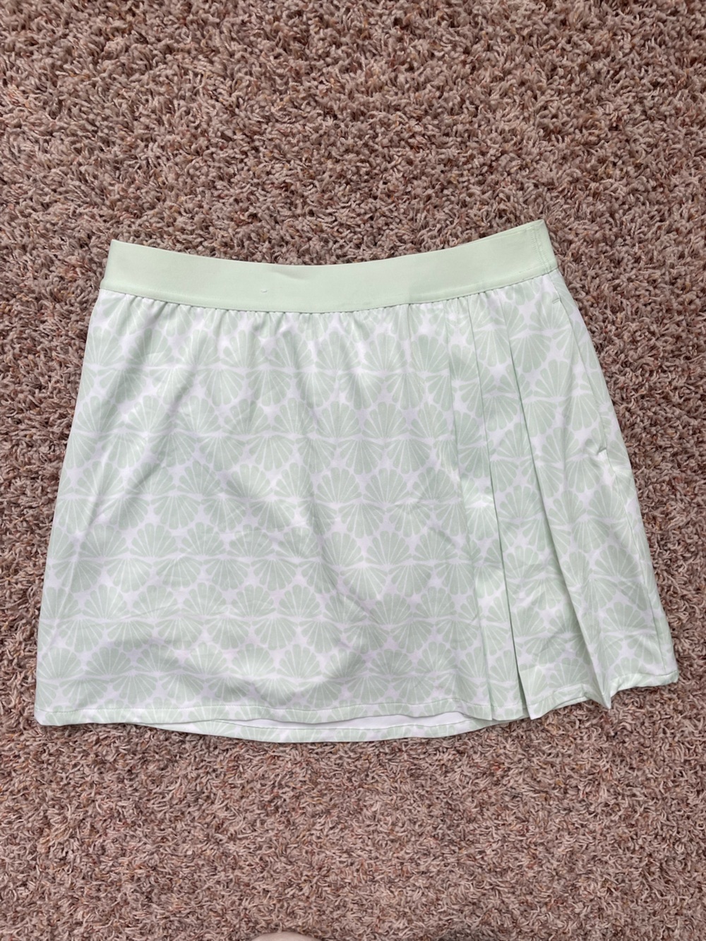 Lady Hagen Light Green Printed Pleated Lined Pocket Women’s Golf Skirt Size S